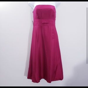 Ann Taylor Strapless Merlot Fit n Flare Dress